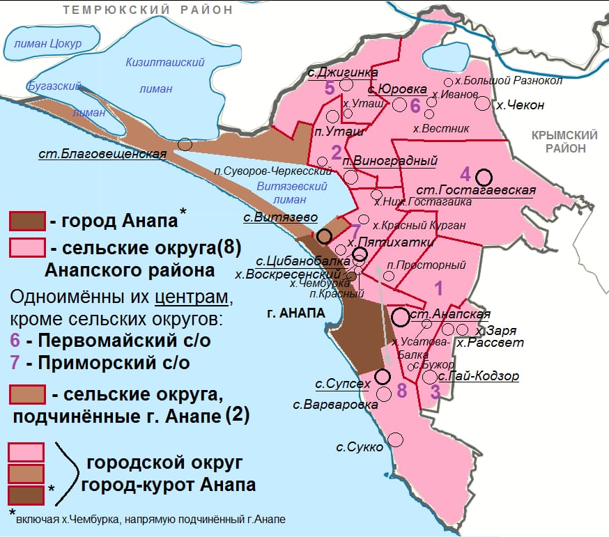 Карта города-курорта Анапа